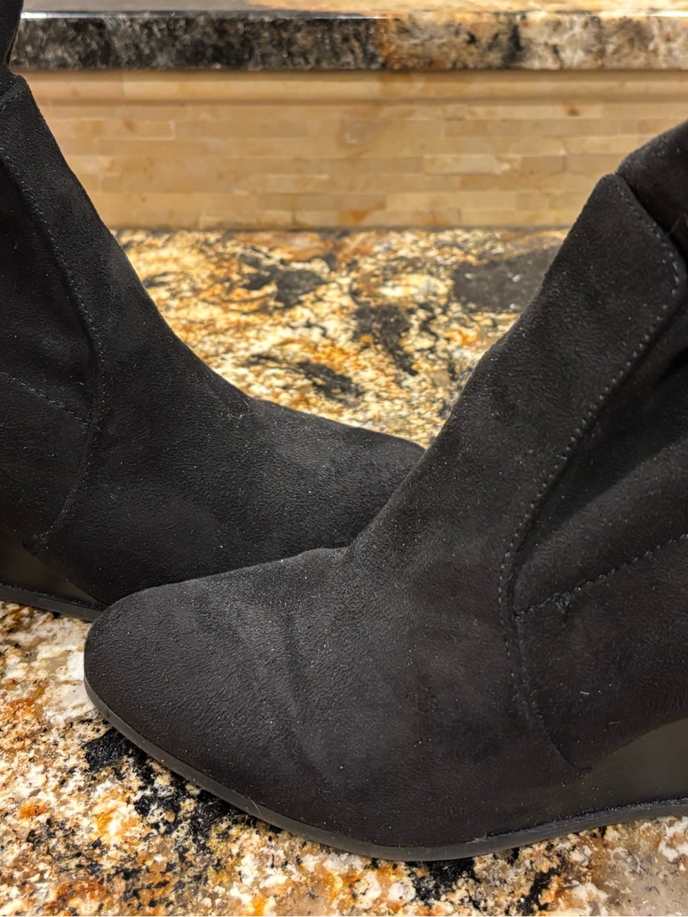 Classic Black Suede Ankle Booties for Women